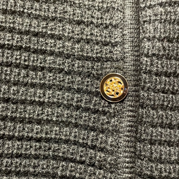 Classic Black Women's Cardigan with Gold Buttons - Picture 2 of 8